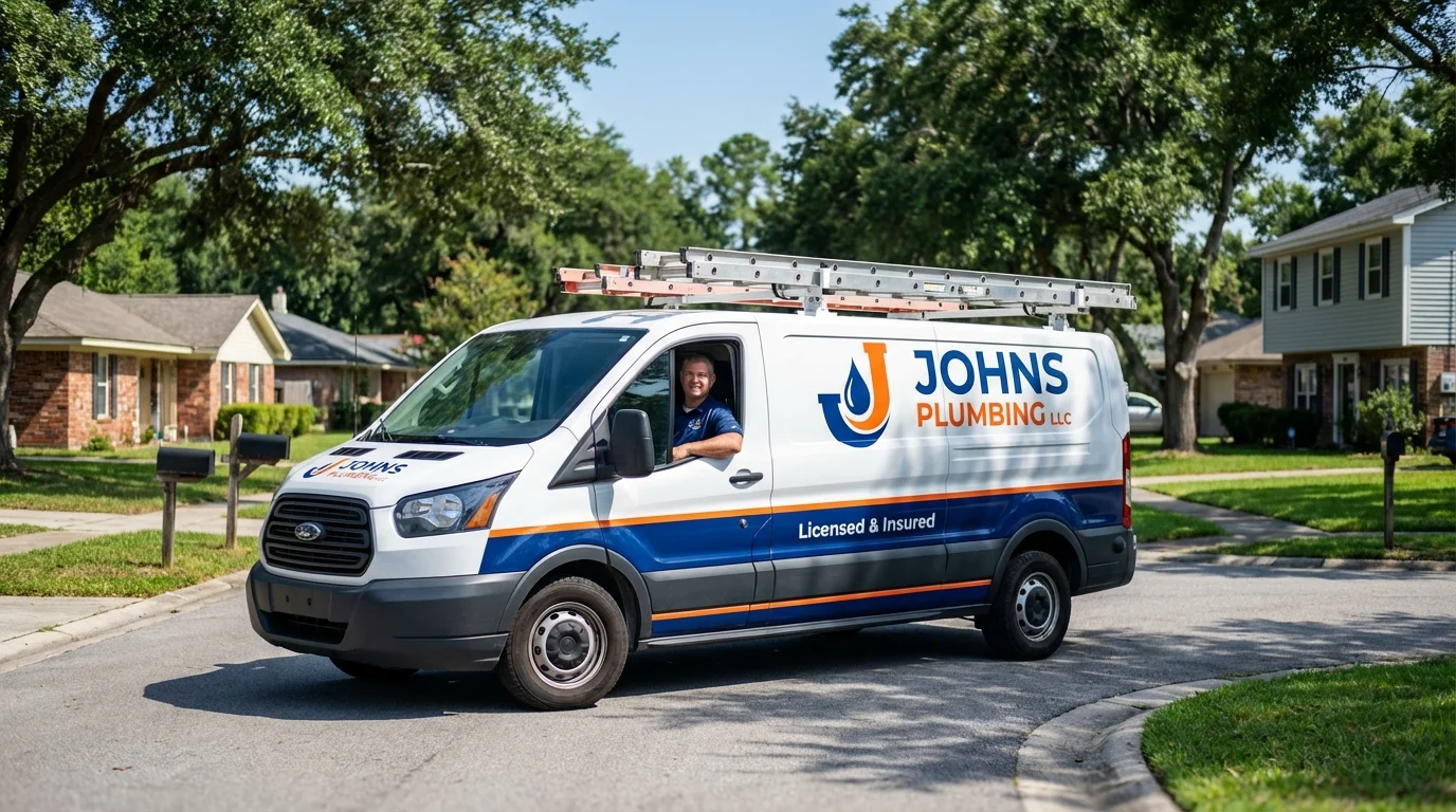 Johns Plumbing LLC service van in New Castle, VA